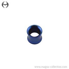 Blue Steel double flared Tunnel with internal thread - Mirror gloss polished