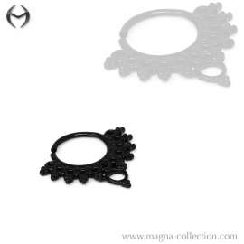 1.2mm (16gauge) Septum Ring to bend up in Black Fashion Design - Ornament 2
